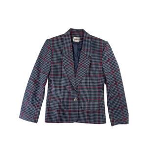 Suburbans Country Vintage 70/80s Women's Plaid Blazer Blue Red Tartan Size 12